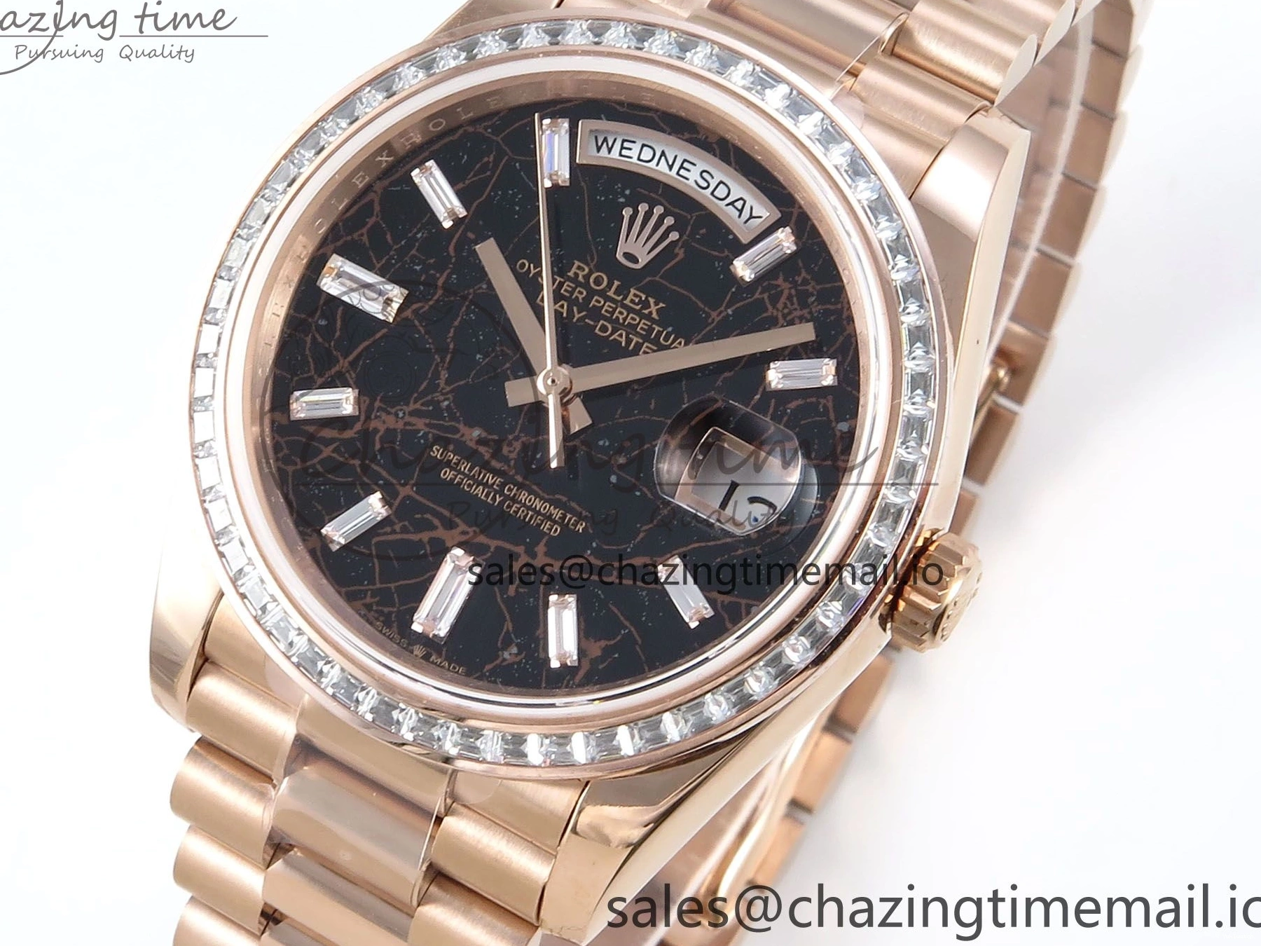 V5 DayDate Slate QF 40 Diamonds Eisenkiesel Weight) 1:1 Bracelet President Dial Bezel Edition on (Gain RG A2836 Best 0205